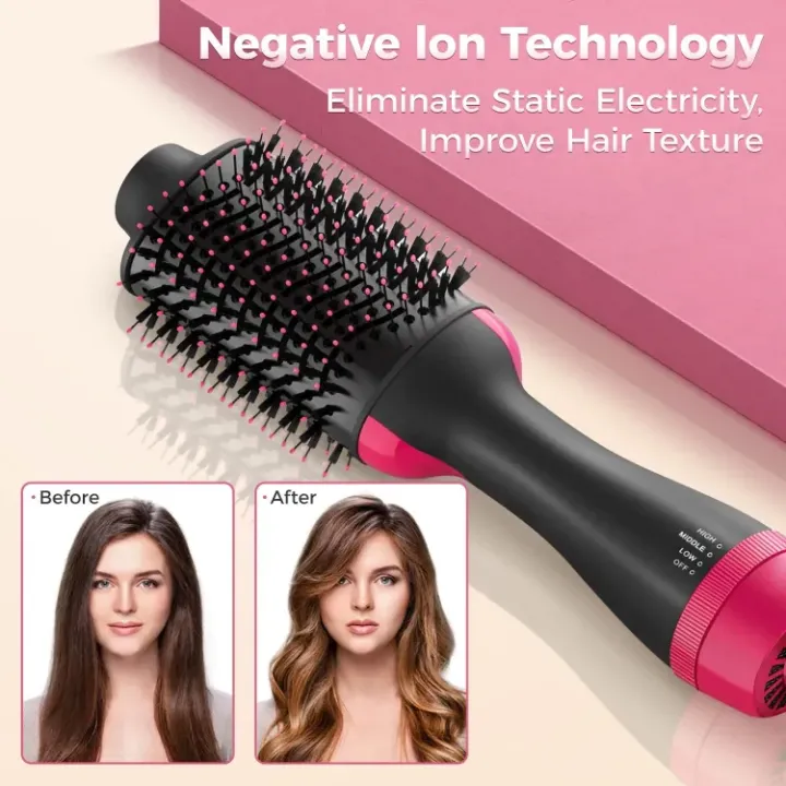 Hair Dryer Hot Air Brush Styler and Volumizer One Step Multifunction Hair Straightener Curler